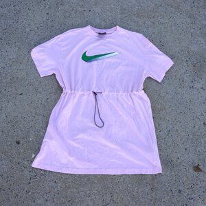 NWOT Nike Icon Clash Pink Cotton Drawstring Tunic Dress